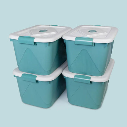 Boite de rangement Lot de 4   - Vert Paon ,  Anti humidité , Sans BPA , Empilable