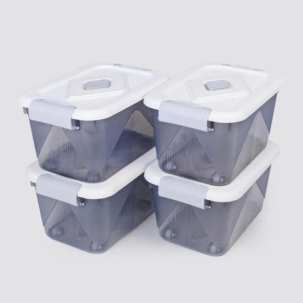 Boite de rangement Lot de 4   - Transparent ,  Anti humidité , Sans BPA , Empilable